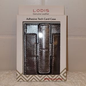 Lodis Leather Adhesive Tech Card Case Silver RFID PROTECTION
